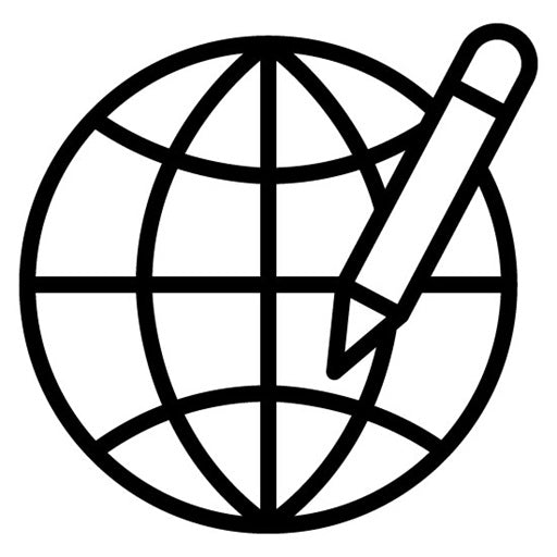 Globe and Pen Icon