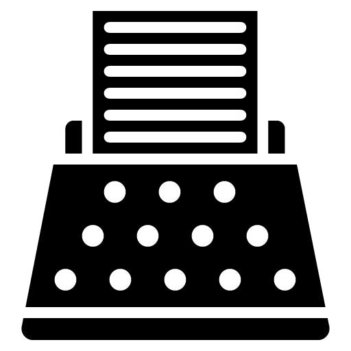 Typewriter Glyph Icon | Press Freedom Day