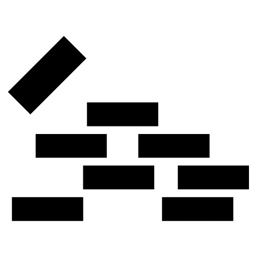 Bricks Glyph Icon | Raw Metrial