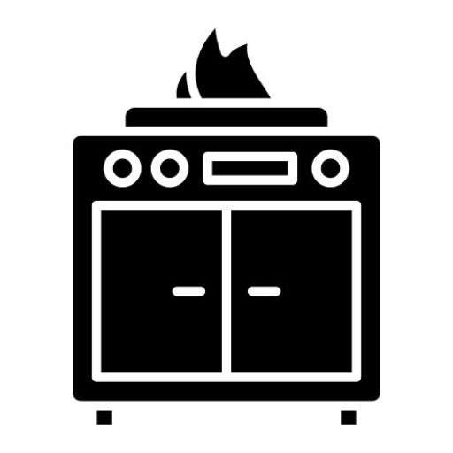Cooking Range Glyph Icon