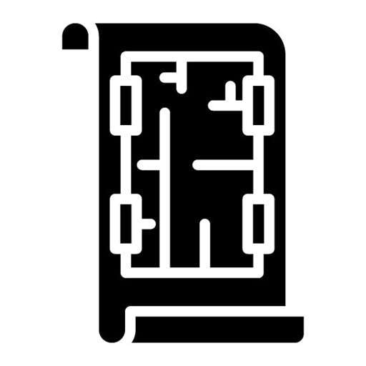 Blueprint Paper Glyph Icon