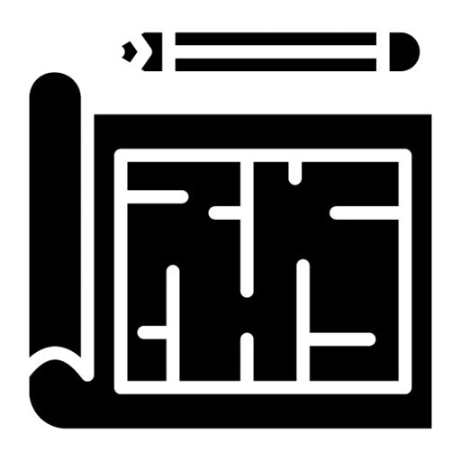 Engineer Blueprint Glyph Icon