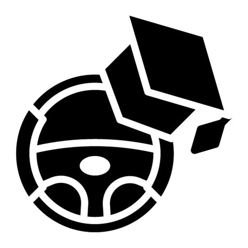 Driving School Badge Glyph Icon