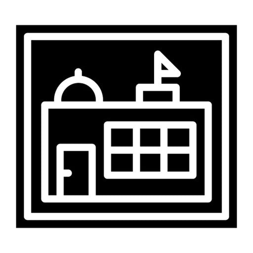 School Zone Sign Glyph Icon
