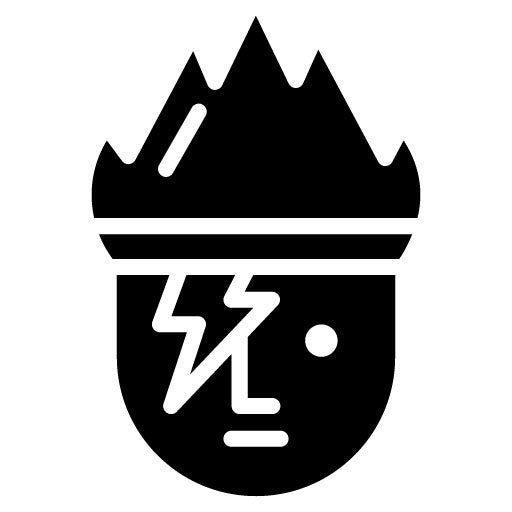 Rocker Hair Glyph Icon