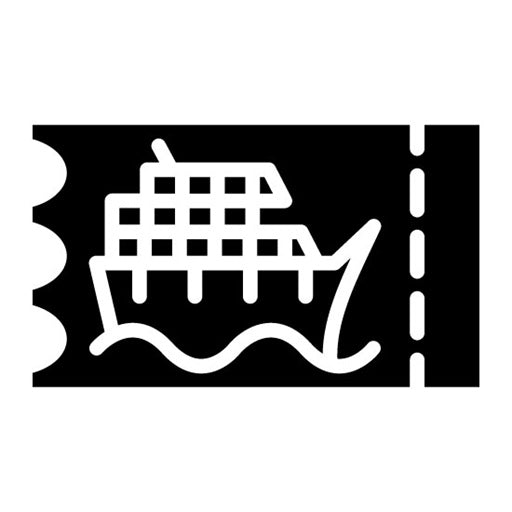Cruise Boarding Pass Glyph Icon
