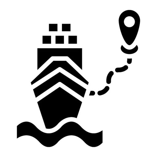 Cruise Itinerary Glyph Icon