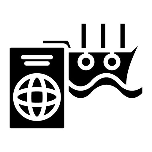 Cruise Passport Glyph Icon
