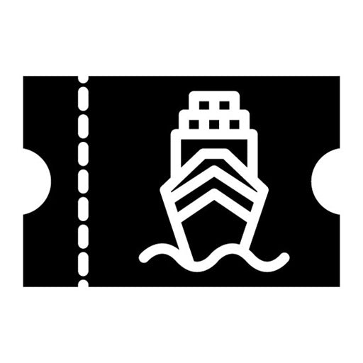 Cruise Ticket Glyph Icon