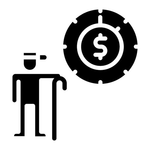 Retirement Journey Glyph Icon