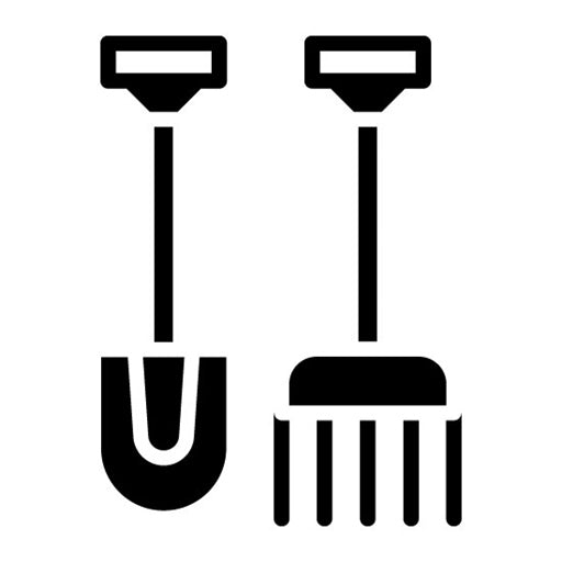 Shovel and Hoe Glyph Icon