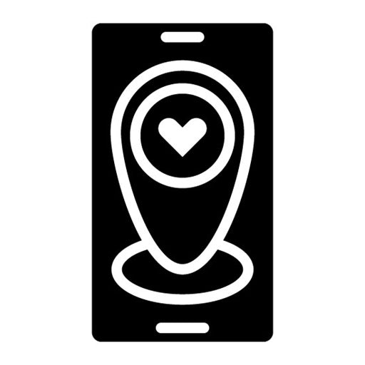 GPS Love Glyph Icon
