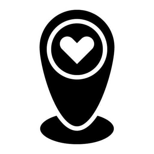 Love Map Glyph Icon