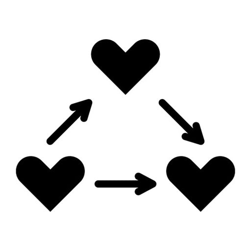 Love Triangle Glyph Icon