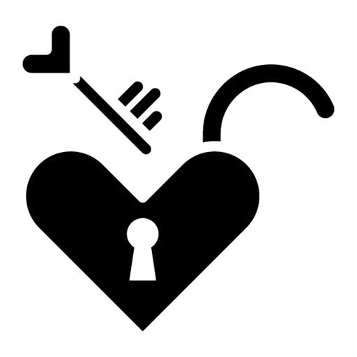 Unlock Love Glyph Icon