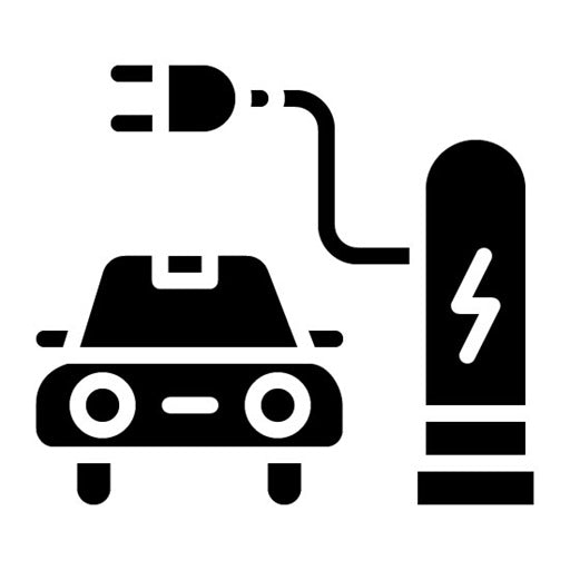 Electric Vehicle Charging Glyph Icon
