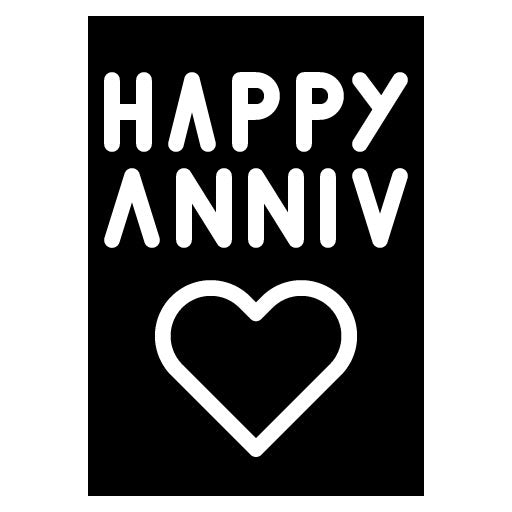 Anniversary Card Glyph Icon