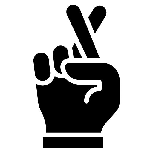 Anniversary Crossed Fingers Glyph Icon