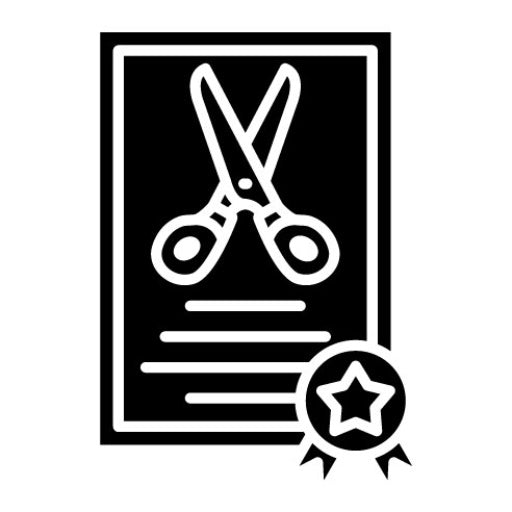 Certificate Glyph Icon | Hair Salon