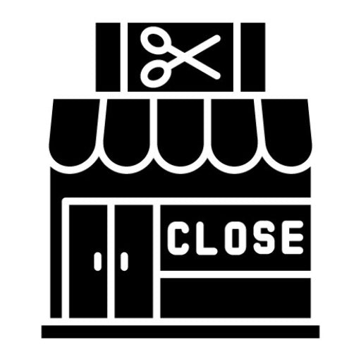 Close Shop Glyph Icon