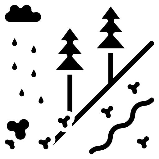 Monsoon Mudslides Glyph Icon