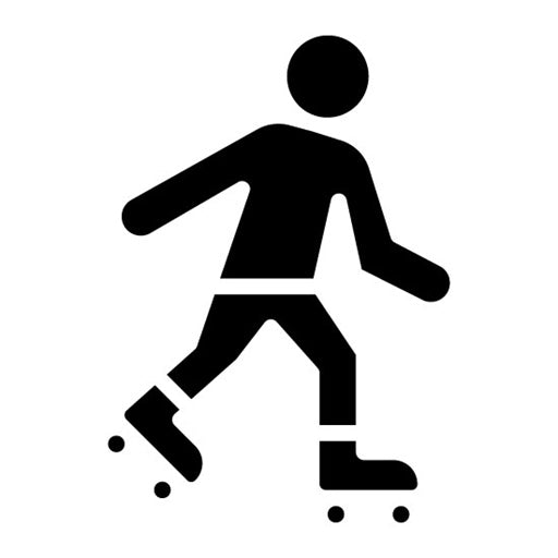 Rollerblading Glyph Icon
