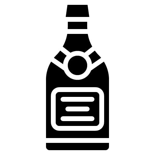 Champagne Bottle Glyph Icon | Nightclub