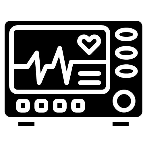 EKG Machine Glyph Icon