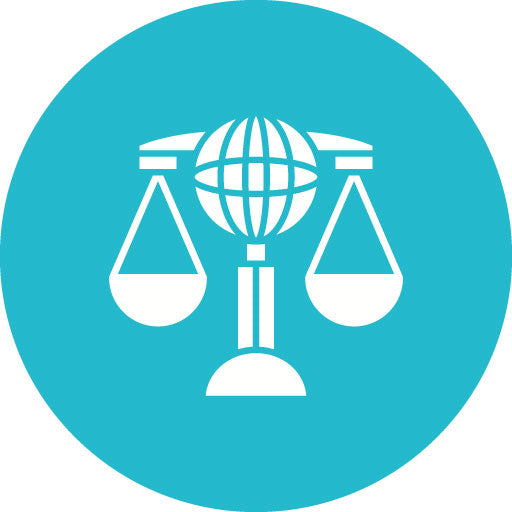 International Law Glyph Circle Icon