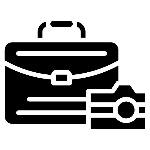 Camera Bag Glyph Icon | Travel Packaging