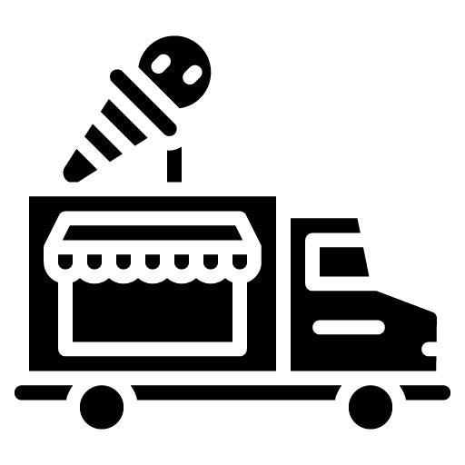 Ice Cream Truck Glyph Icon
