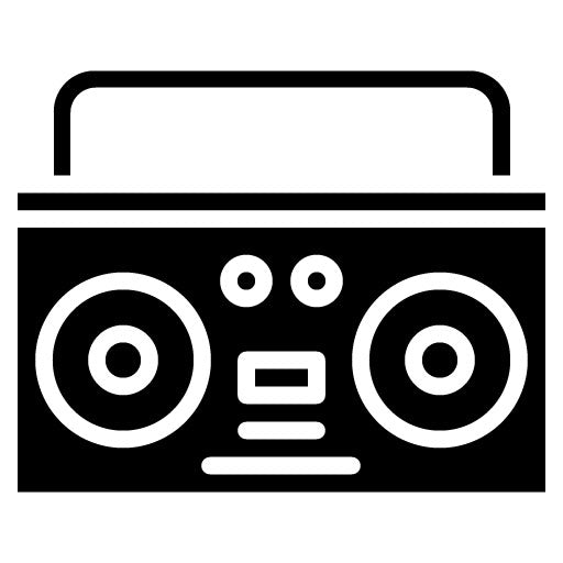 Boombox Glyph Icon | Eighties