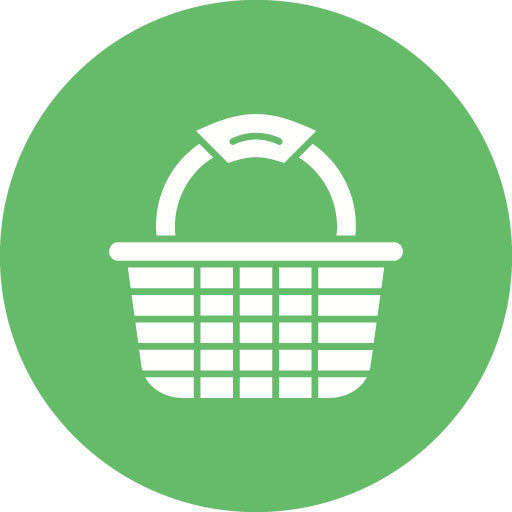 Basket Glyph Circle Icon