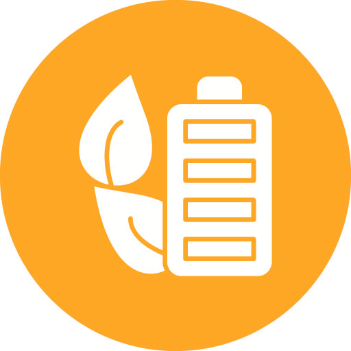 Eco Battery Glyph Circle Icon