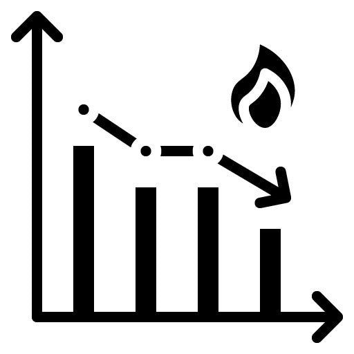 Burndown Chart Glyph Icon