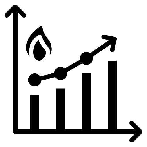 Burnup Chart Glyph Icon