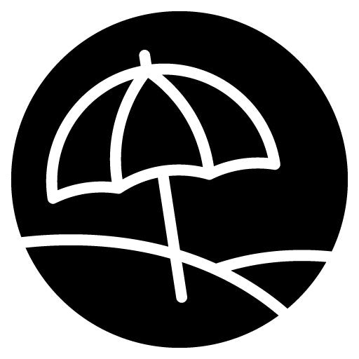 Beach Umbrella Glyph Icon | Honeymoon