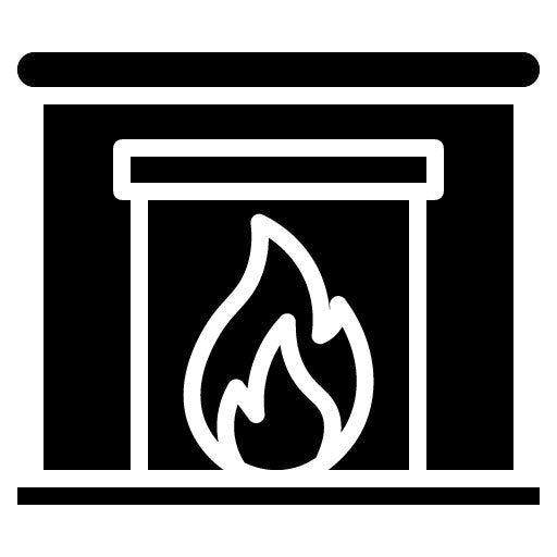 Cozy Fireplace Glyph Icon