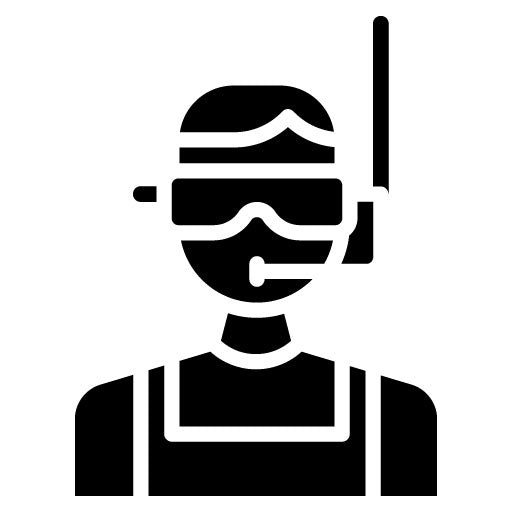 Snorkeling Glyph Icon