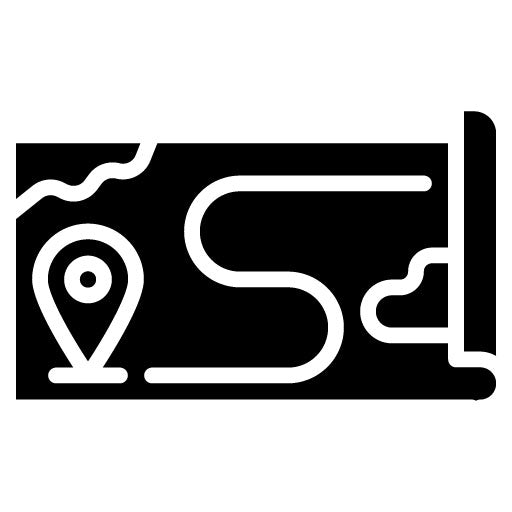Travel Map Glyph Icon