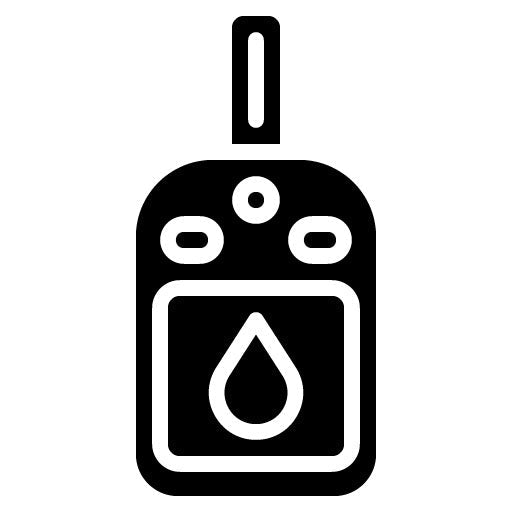 Blood Glucose Monitoring Glyph Icon