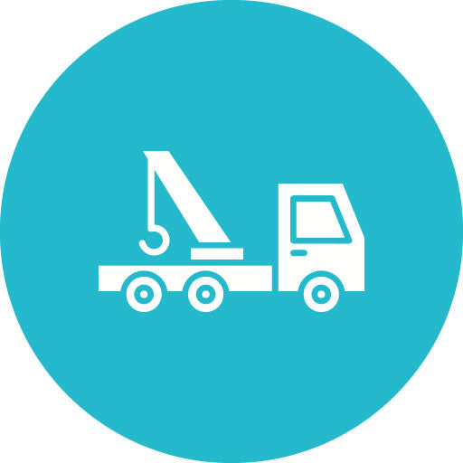 Tow Truck Glyph Circle Icon