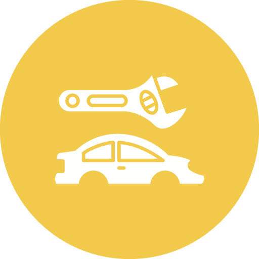 Car Body Repair Glyph Circle Icon