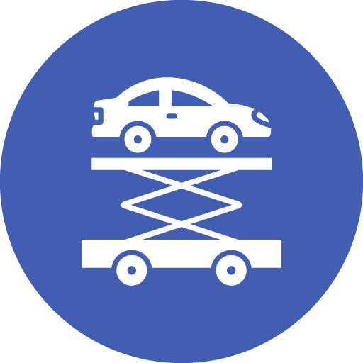 Car Lift Glyph Circle Icon