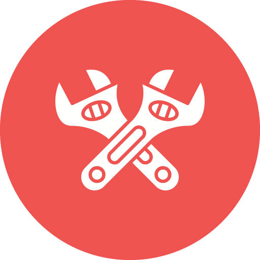 Cross Wrench Glyph Circle Icon