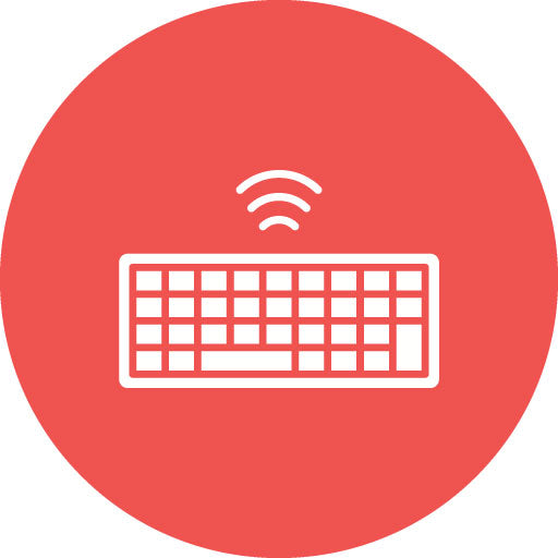 Wireless Keyboard Glyph Circle Icon