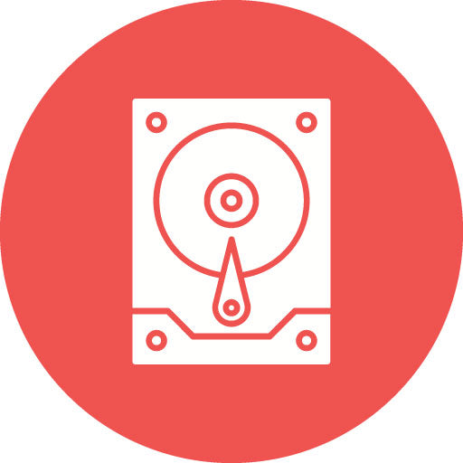 Hard Drive Glyph Circle Icon