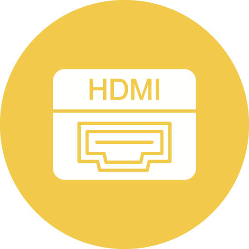 Hdmi Port Glyph Circle Icon