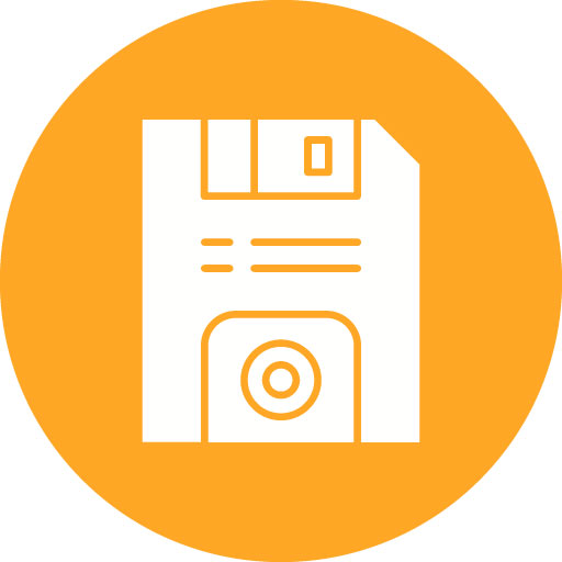 Floppy Disk Glyph Circle Icon