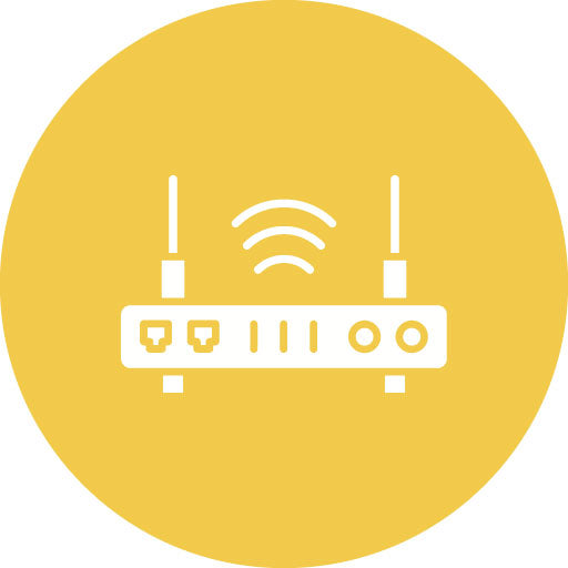 Wireless Router Glyph Circle Icon